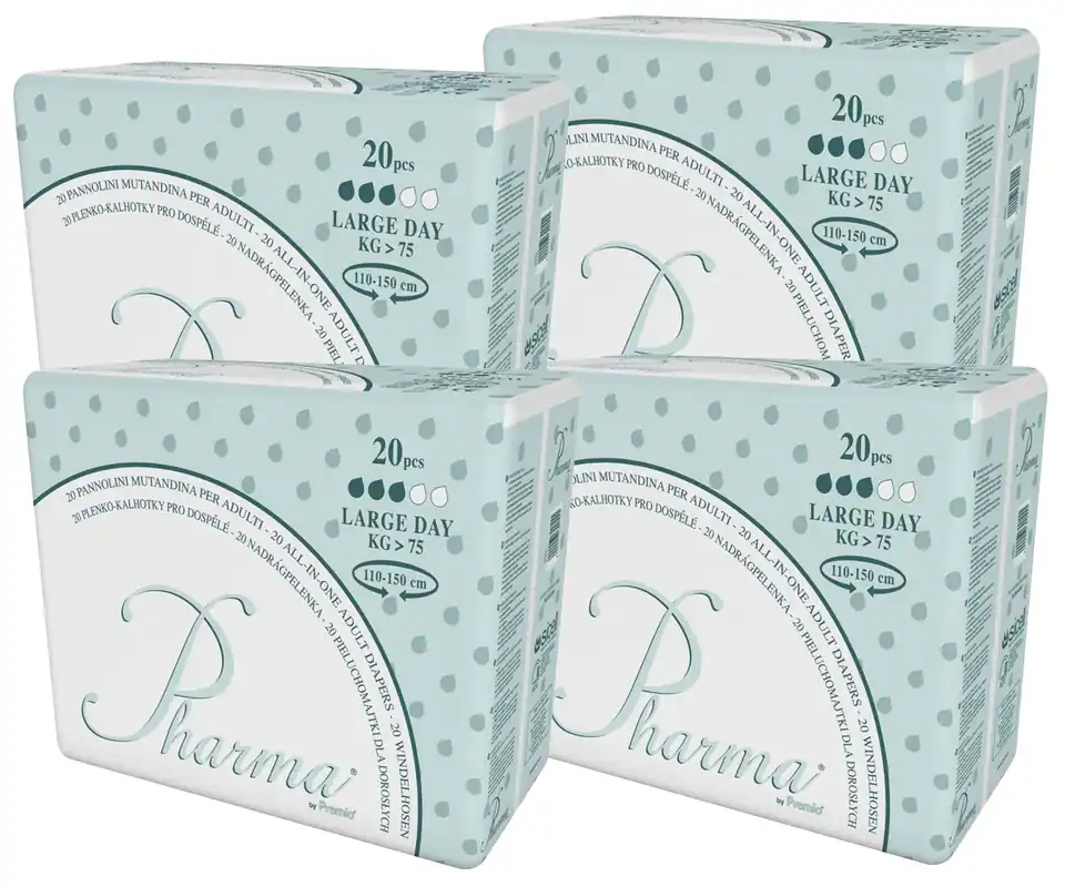 Pharma Slip - Windeln mit Folie - Tagwindel - Gr. Large - 4x20 Stück Karton Schnäppchen