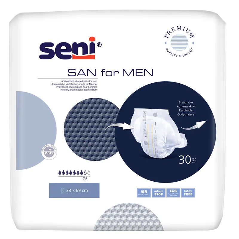 Begrenztes Angebot Seni SAN for Men - Männervorlagen bei starker Inkontinenz - 30 Stück Packung