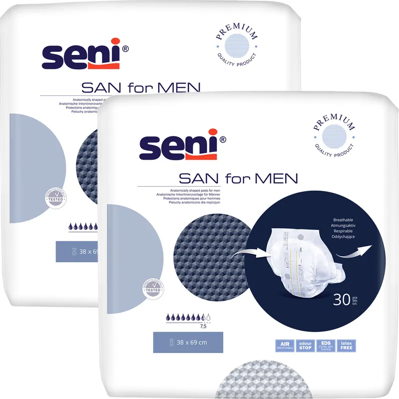 Aktuell Seni SAN for Men - Männervorlagen bei starker Inkontinenz - 2x30 St. Karton