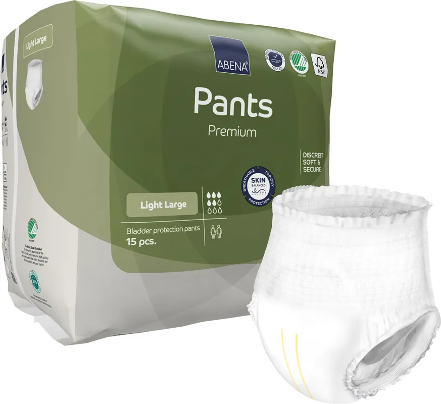 Markenprodukt ABENA Pants Light - Einweghosen Gr. Large (L0) - 15 St. Packung