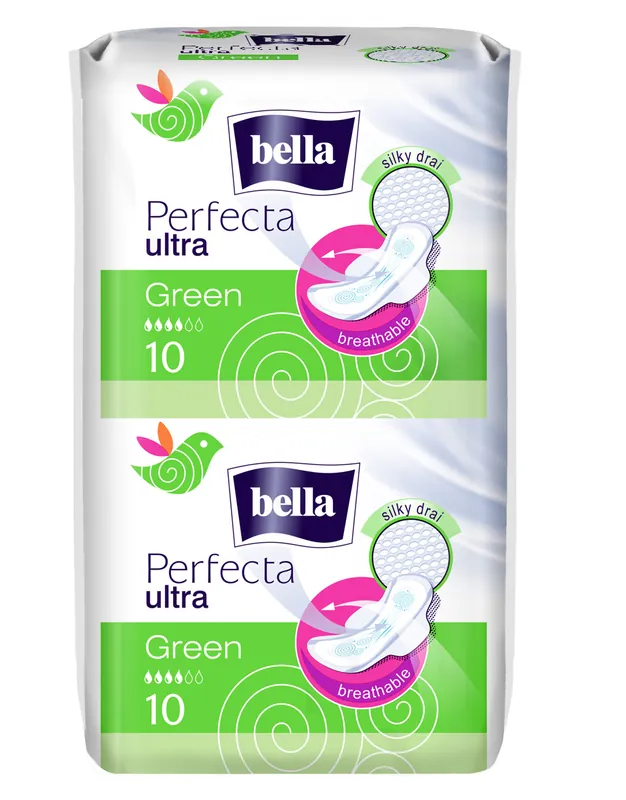 Bella Perfecta Ultra Binden GREEN mit Flügel - Silky drai - 20 Stück Geprüft