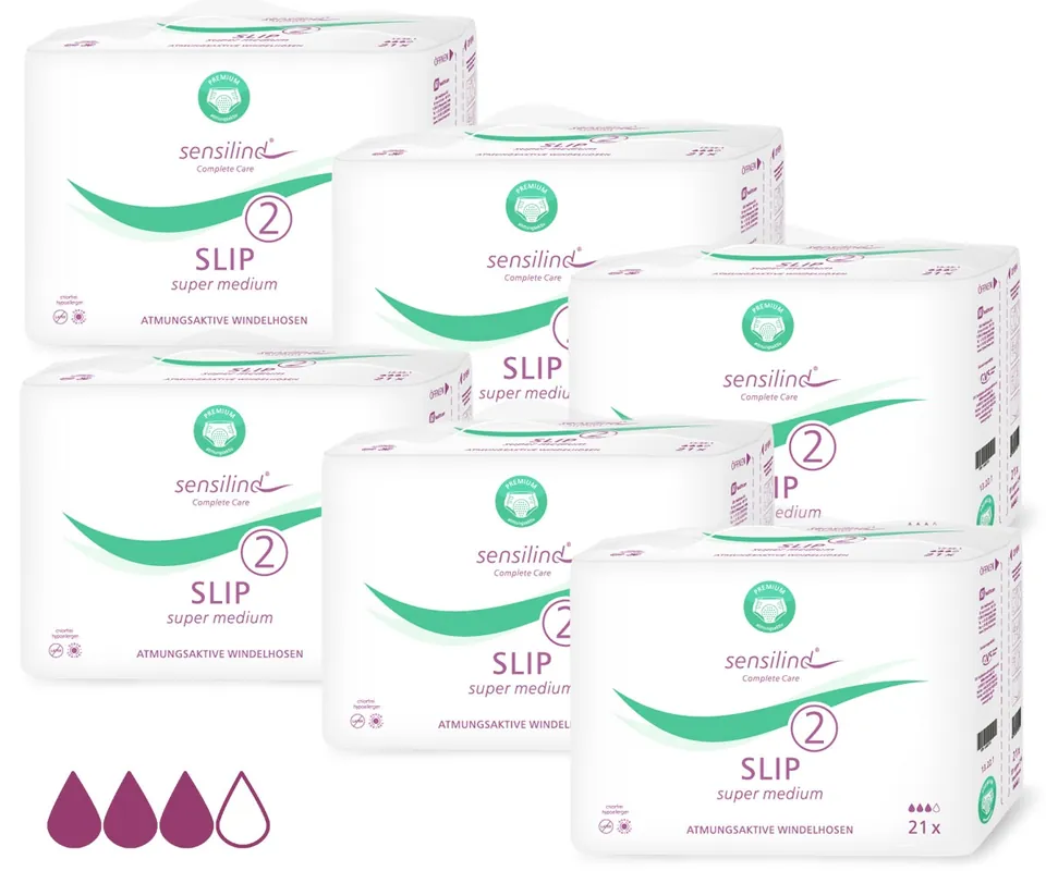 Sensilind SLIP - SUPER Medium (M) - Inkontinenzwindeln - 6x21 Stück Highlight