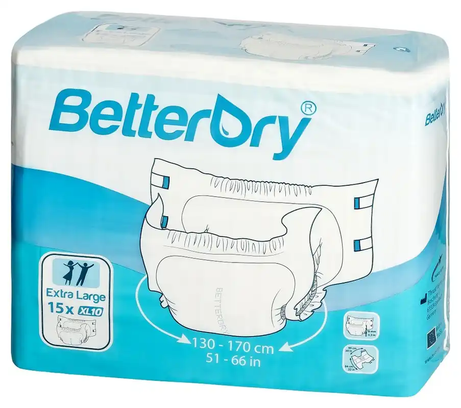 BetterDry Erwachsenen- Windeln mit Folie - Gr. Extra Large (XL10) Saisonangebot