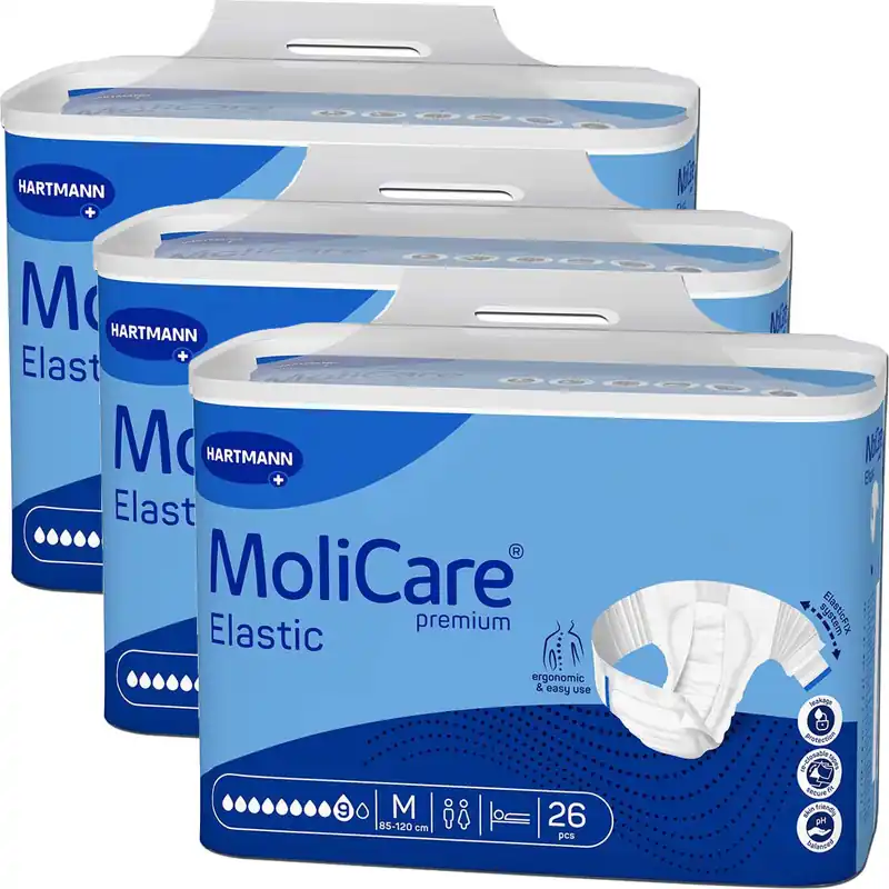 HARTMANN MoliCare® Premium ELASTIC - 9 Tropfen - Gr. Medium (M), Inkontinenzwindel - 78 Stück Beliebt