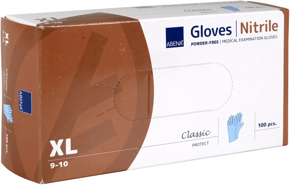 Geprüft ABENA Einmalhandschuhe NITRIL puderfrei 100 Stück Größe: XL