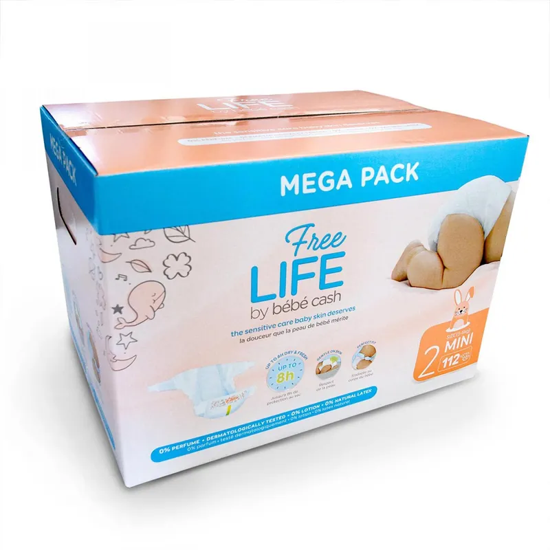 Preis Gesenkt BEBE CASH Freelife 2 - Babywindeln Gr. Mini 3-6 kg - 112 St. Megapack