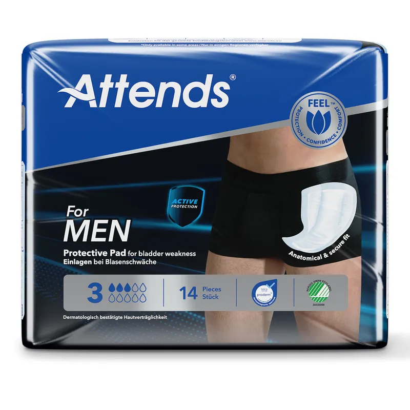 ATTENDS for Men 3, Slipeinlagen für Männer - 14 Stück Packung Must-Have