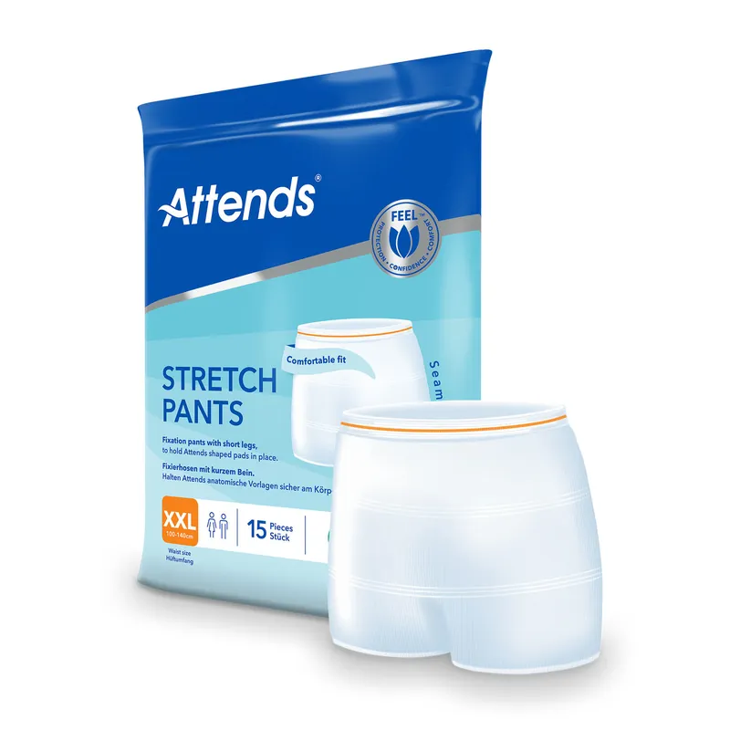 Markenprodukt ATTENDS Stretch Pants - Netzhosen mit Beinansatz - 15er Pack - XXL