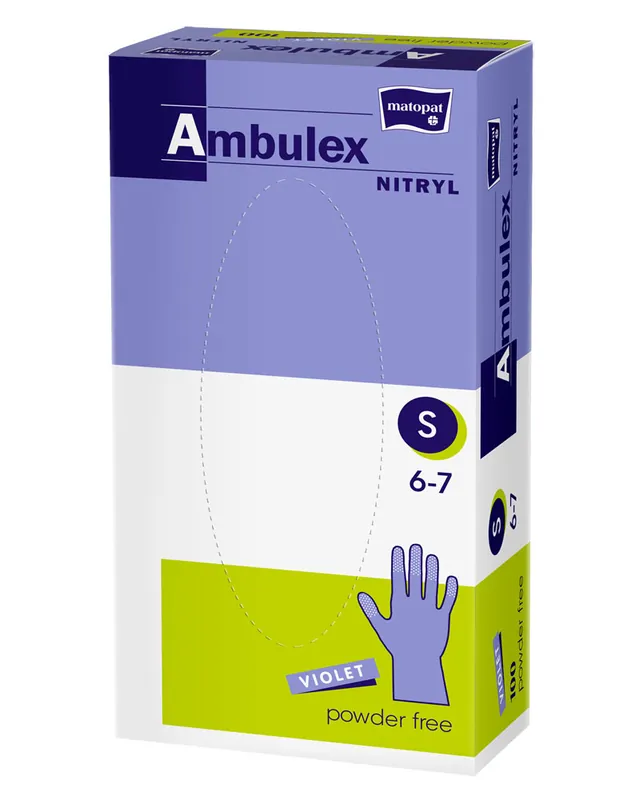 Markenware Ambulex Nitril Einweghandschuhe 100 Stück - Violet - Größe S