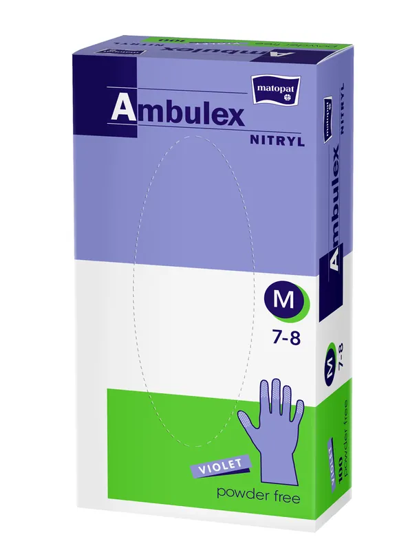 Ambulex Nitril Einweghandschuhe 100 Stück - Violet - Größe M Neu