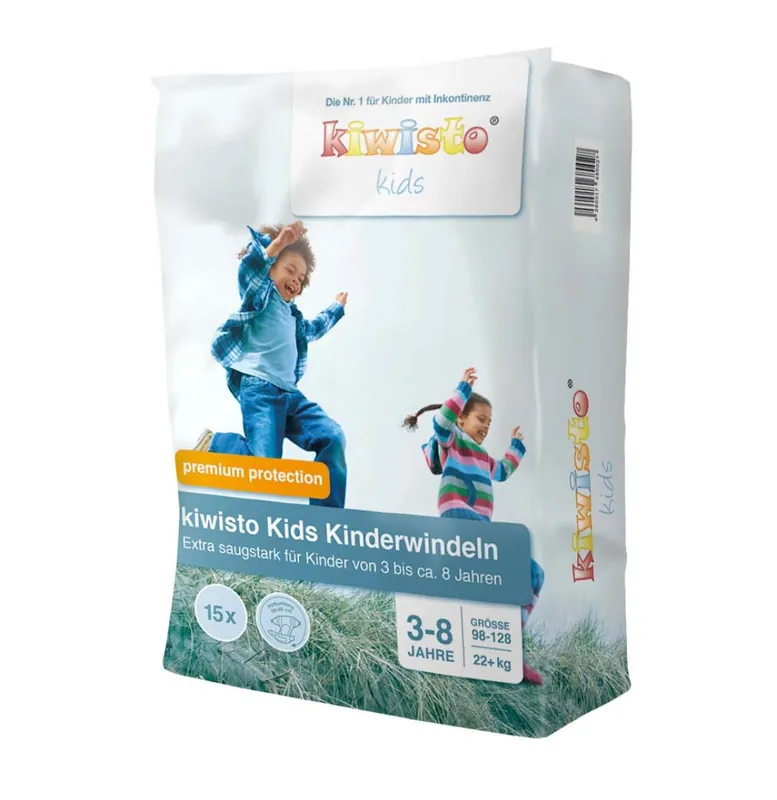 Angebot Kiwisto KIDS "premium protection" - XXL Kinderwindeln (3-8 Jahre) - 15 Stück Pack