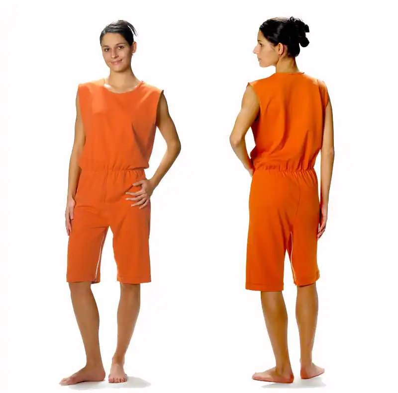 JANUS Pflegeoverall 7012, kurze Ausführung ohne Arm für Damen und Herren mit Beinreißverschluss S türkis Schneller Versand