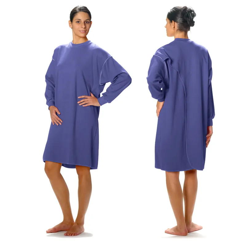 Sonderangebot JANUS Pflegehemd 7008, lange Ausführung für Damen und Herren mit Rundhalsausschnitt L strelitzie