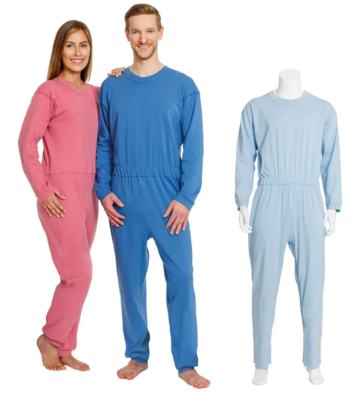 Suprima Pflegeoverall - LANG - mit schrägem Rückenreißverschluss, Unisex - 4706 kornblume S Kracherpreis
