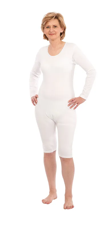 Sonderaktion Suprima Pflegebody - langer Arm, kurzes Bein mit Reißverschluss - für Damen und Herren, weiß - 4699 XL