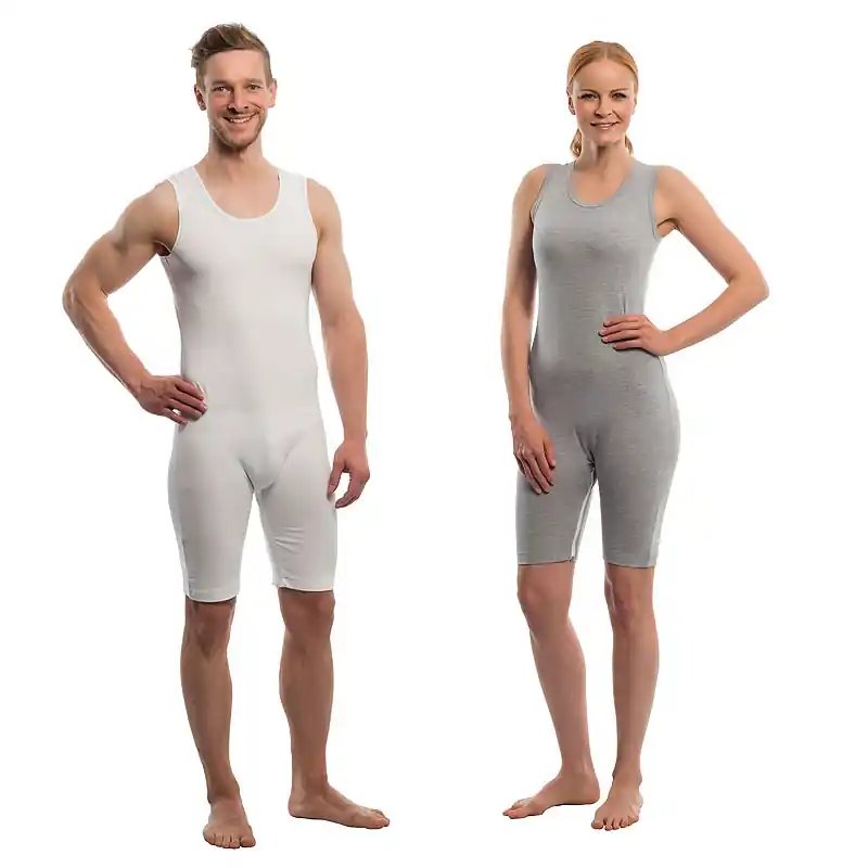 Suprima Pflegebody - ohne Arm mit Beinreißverschluss - für Damen und Herren - 4698 grau M Sonderangebot
