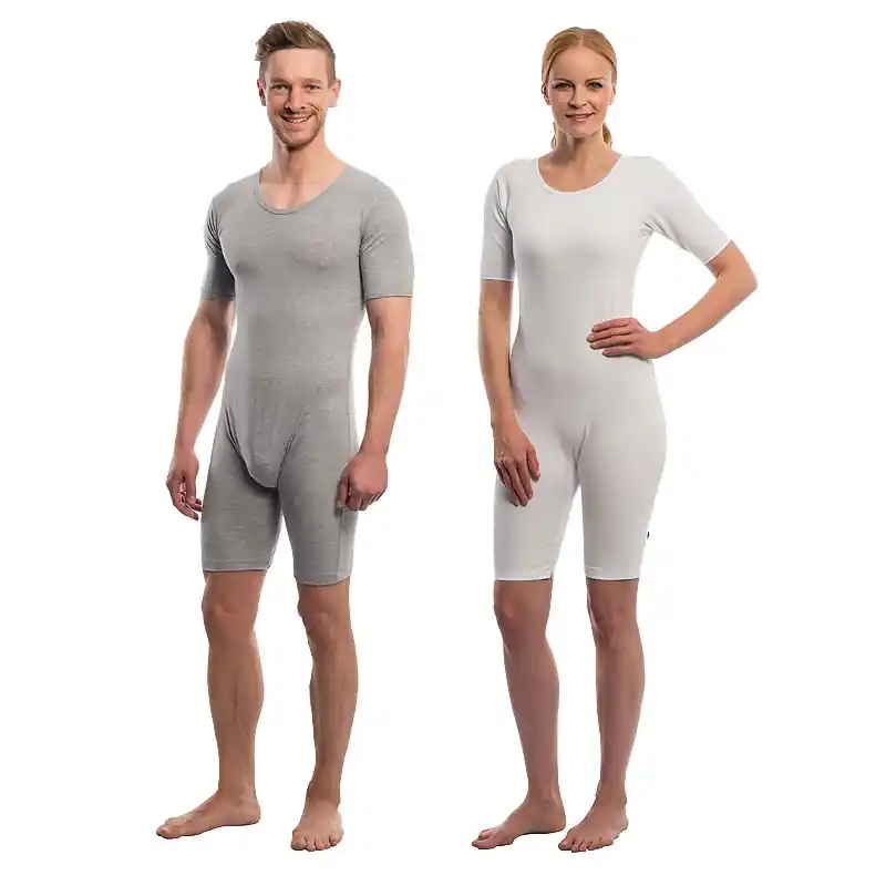 Suprima Pflegebody - Kurzarm mit Beinreißverschluss - für Damen und Herren, weiß oder grau - 4697 XXL weiss Zertifiziert