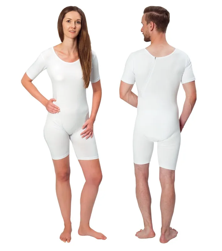 Suprima Pflegebody, Kurzarm mit Rückenreißverschluss, für Damen und Herren, weiß, 4695 M Heißes Angebot