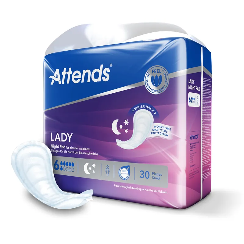 Echt ATTENDS Lady Night Pad 6 - 30 Stück Pack