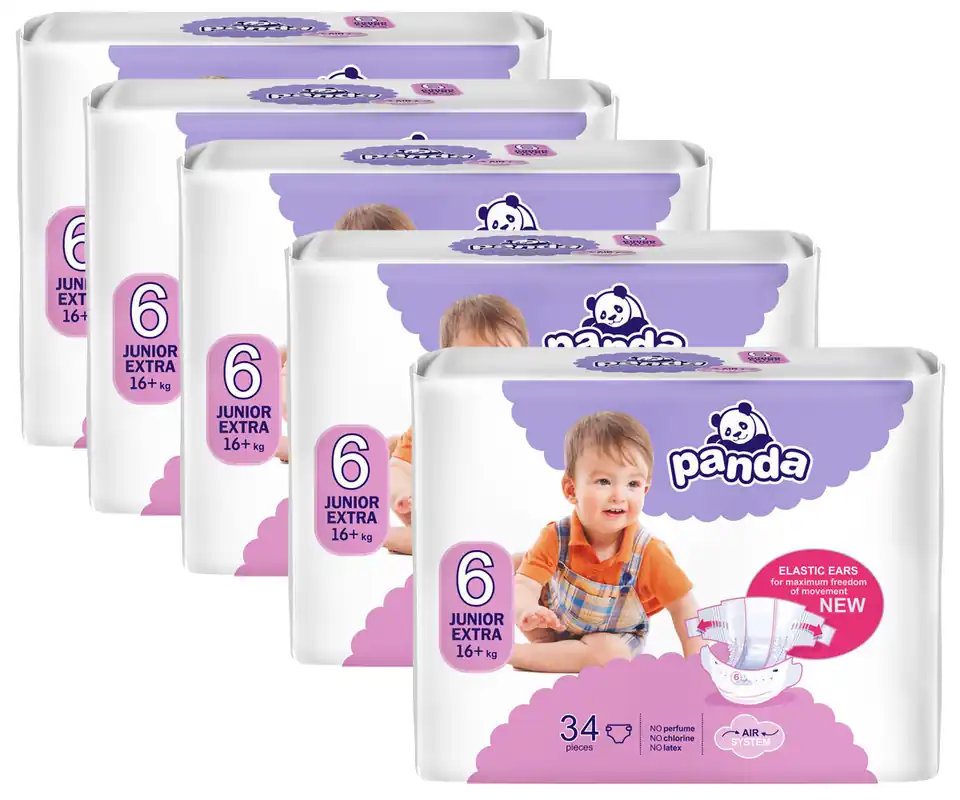 Panda Kinderwindeln Gr. 6 Junior Extra 16+ kg - 5x34 St. Karton Ausverkauf