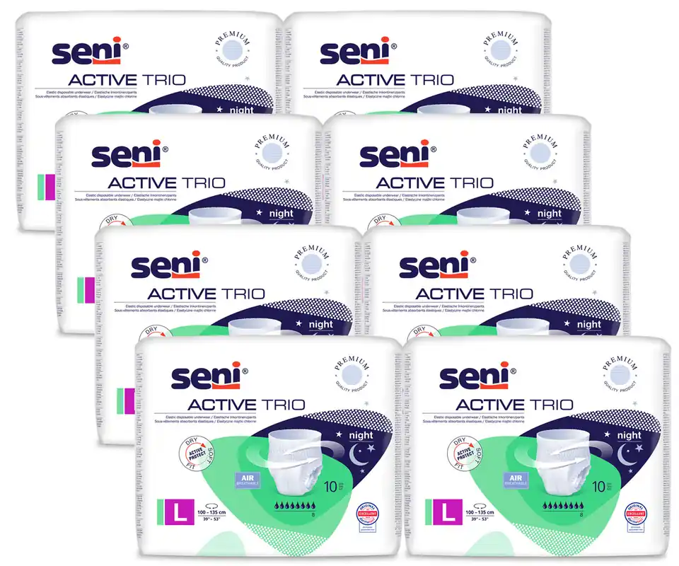 Echt SENI Active TRIO - Inkontinenz-Pants - Large (L) | 8x10 (80) Stück
