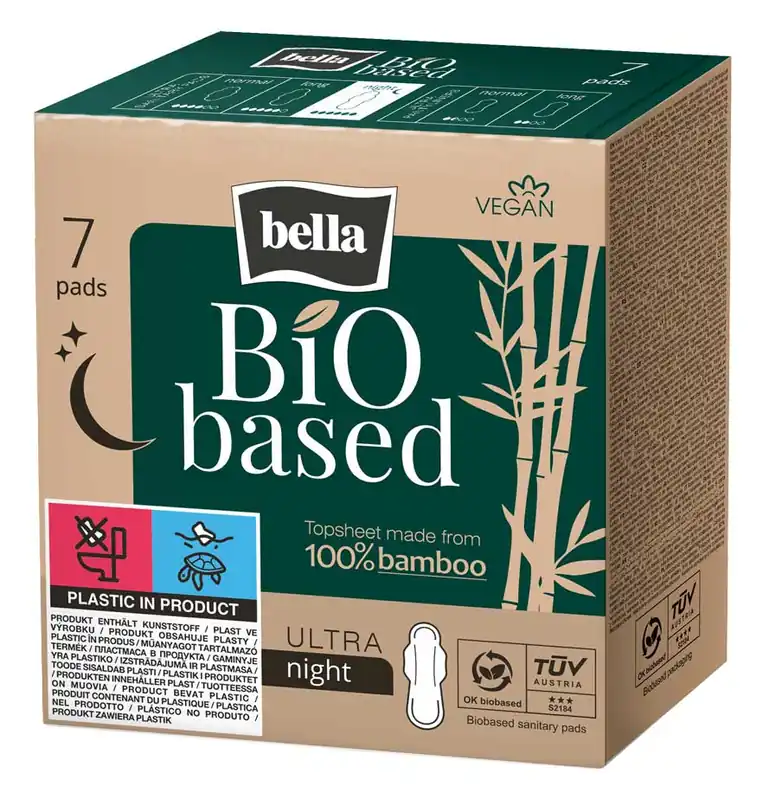 Bella BIO based - Ultra Binden - NIGHT - 7 St. Pack Zertifiziert