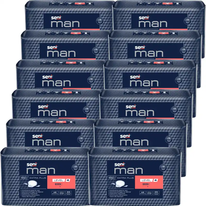 SENI Man EXTRA PLUS - LEVEL 4 - 700ml Saugleistung - (12x15) Stück Bestseller
