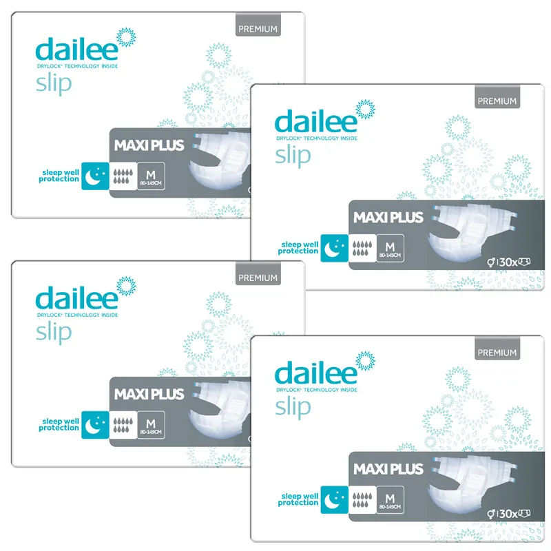 Heißes Angebot Dailee Slip Premium Maxi Plus | Medium (M) | 4x30 St. Karton