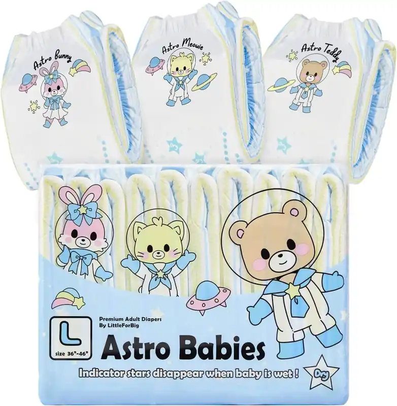 Little for Big - Astro Babies - bunte Windeln für Erwachsene | Large (L) Neuheit