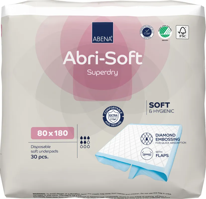 Top-Seller ABENA Abri-Soft SUPERDRY Bettschutzauflage 80 x 180 cm mit Einschlagflügel (30 St. Packung)