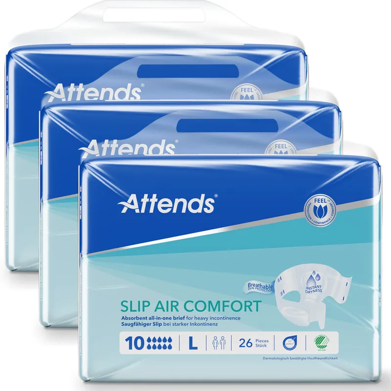 ATTENDS Slip AIR Comfort 10 - Large (L), Inkontinenzwindeln, 78 (3x26) Stück Top-Angebot