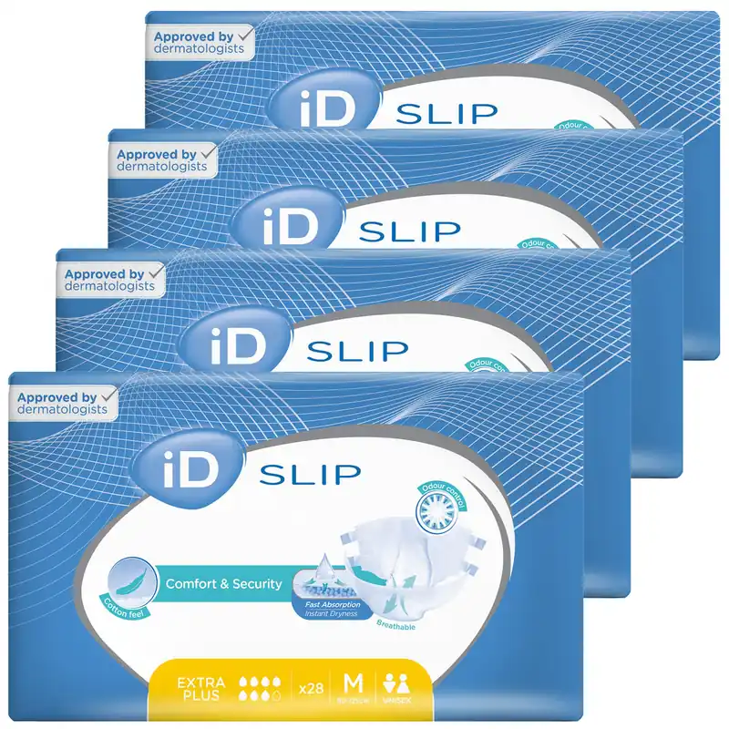 iD Slip EXTRA PLUS - Inkontinenzwindeln - Gr. Medium (M) - 4x28 St. Karton Highlight
