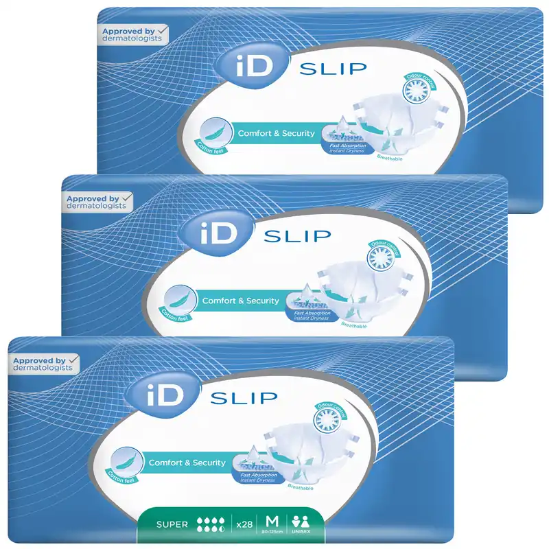 iD Slip SUPER - Inkontinenzwindeln - Gr. Medium (M) - 3x28 St. Karton Meistverkauft