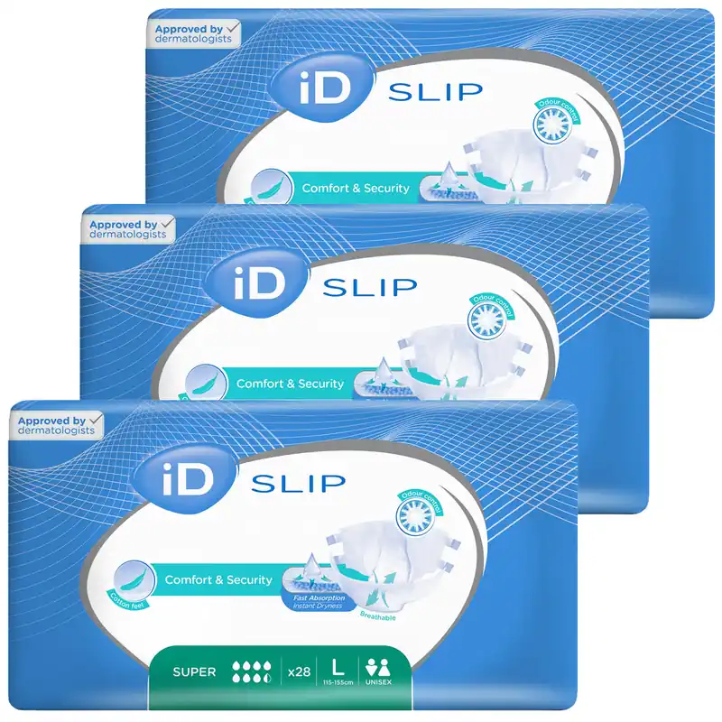 iD Slip SUPER - Inkontinenzwindeln - Gr. Large (L) - 3x28 St. Karton Bestseller