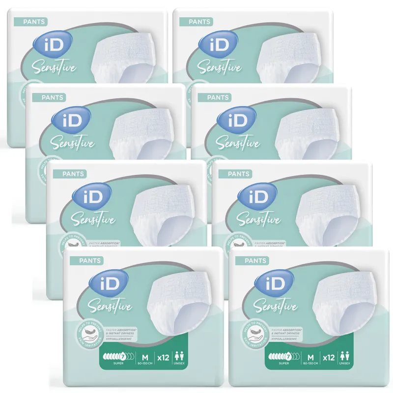 iD Pants Sensitive SUPER - Inkontinenz-Pants - Gr. Medium (M) 8x12 St. Packung Preis Gesenkt