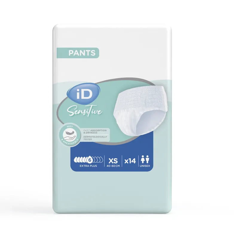 Knallerangebot iD Pants Sensitive Extra PLUS - Inkontinenz-Pants - Gr. X-Small (XS) - 14 St. Packung