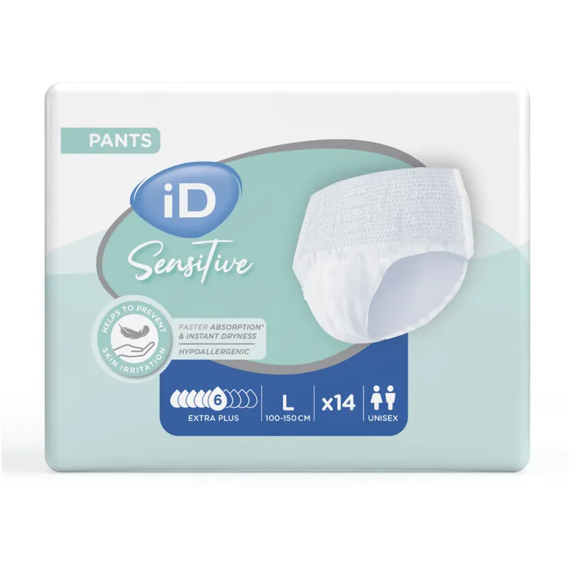 iD Pants Sensitive Extra PLUS - Inkontinenz-Pants - Gr. Large (L) - 14 St. Packung Jetzt Bestellen