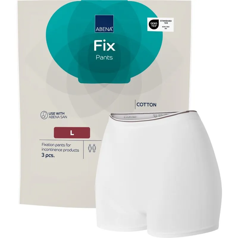 ABENA Fix Pants Cotton - Baumwoll Fixierhose MIT Bein | 3er Pack - Gr. - L Direkt Vom Hersteller