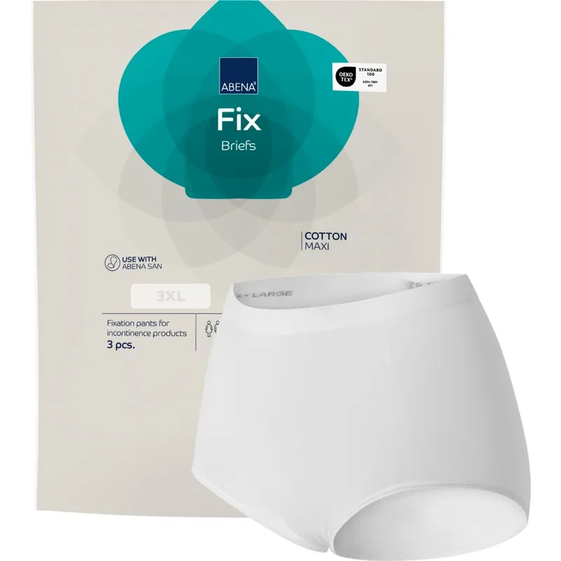 Abverkauf ABENA Fix Briefs Cotton Maxi - Baumwoll Fixierhose OHNE Bein | 3er Pack - Gr. - 3XL