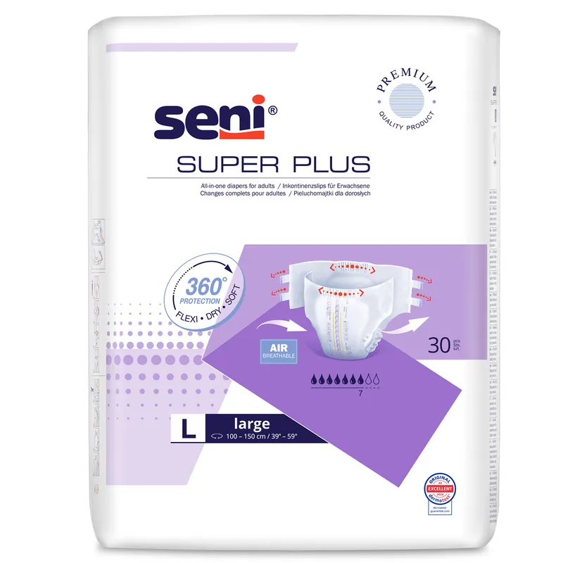 SENI Super PLUS - Inkontinenzwindeln - 30 Stück Pack - Large (L) Top-Angebot