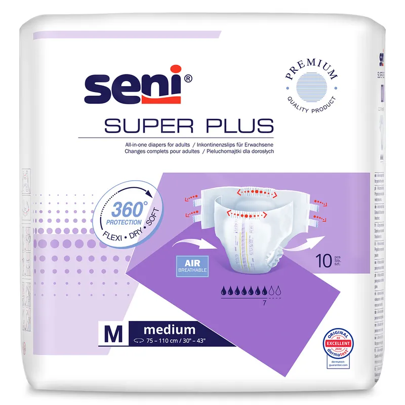 Solange Der Vorrat Reicht SENI Super PLUS - Inkontinenzwindeln - Gr. 2 MEDIUM (10 St Einzelpack)