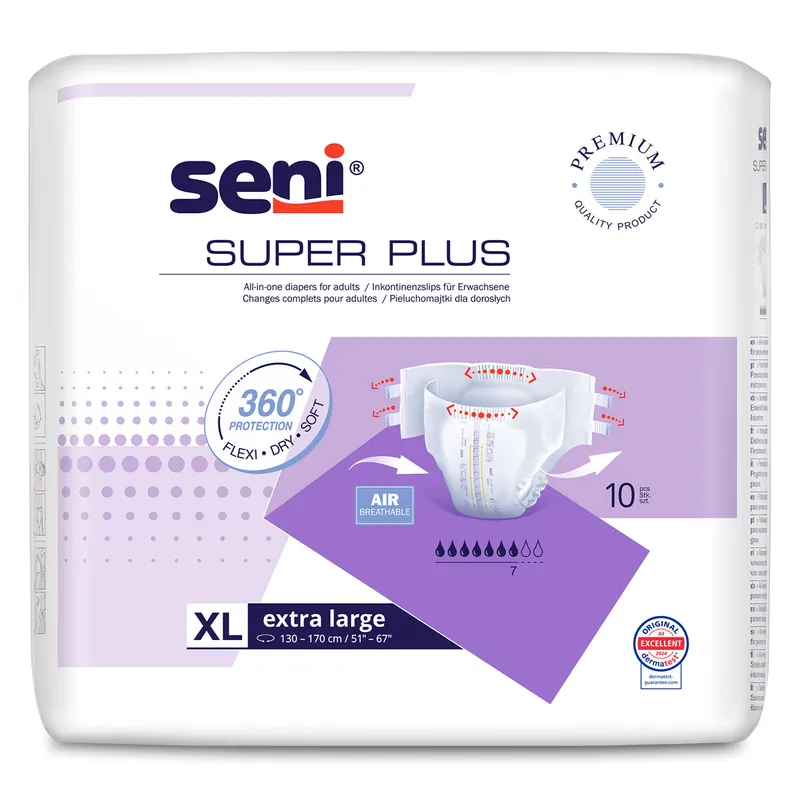 Preis Gesenkt SENI Super PLUS - Inkontinenzwindeln - Gr. 4 EXTRA LARGE (10 St Einzelpack)