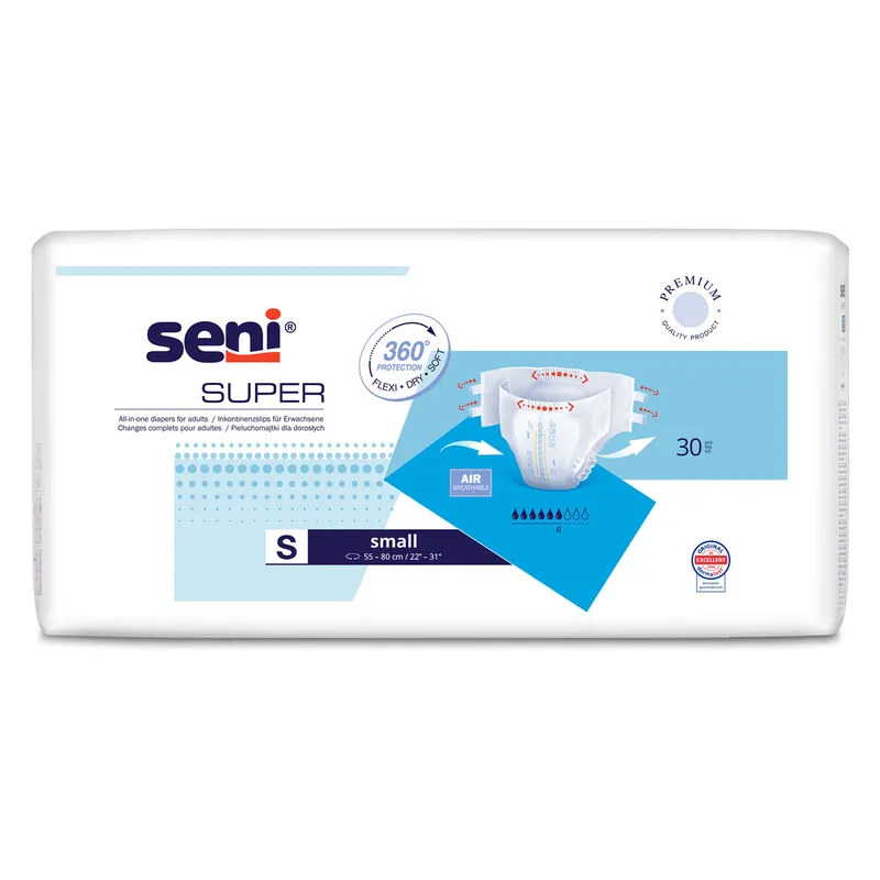 Echt SENI Super - Inkontinenzwindeln - 30 Stück Pack - Small (S)