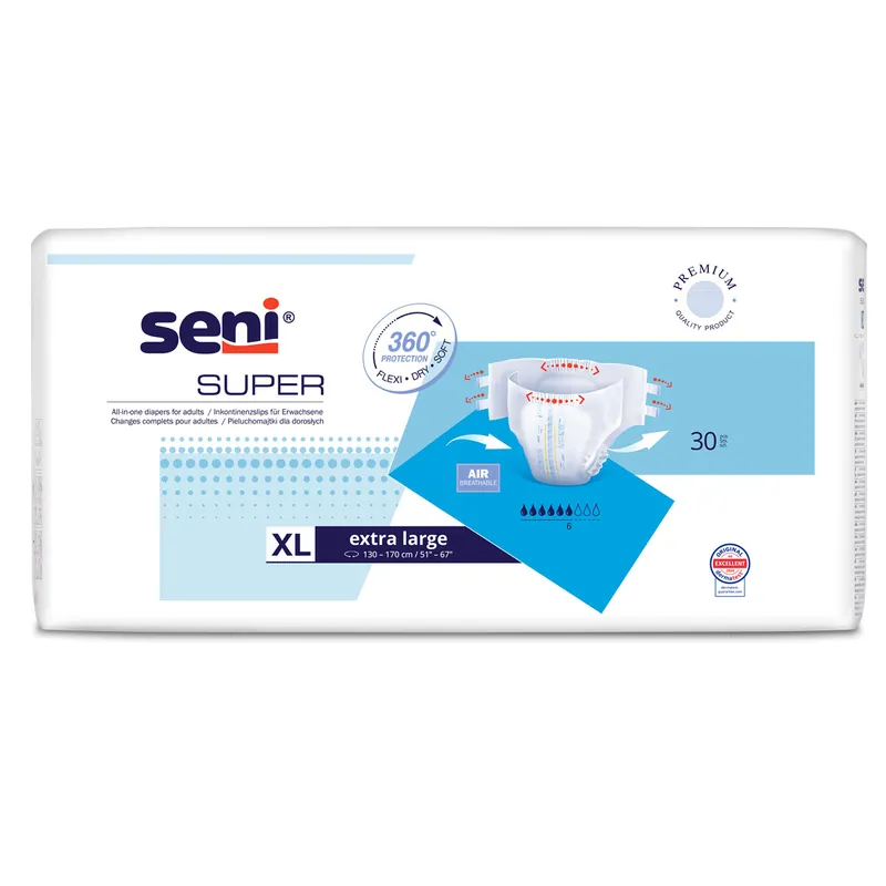 Must-Have SENI Super - Inkontinenzwindeln - 30 Stück Pack - X-Large (XL)