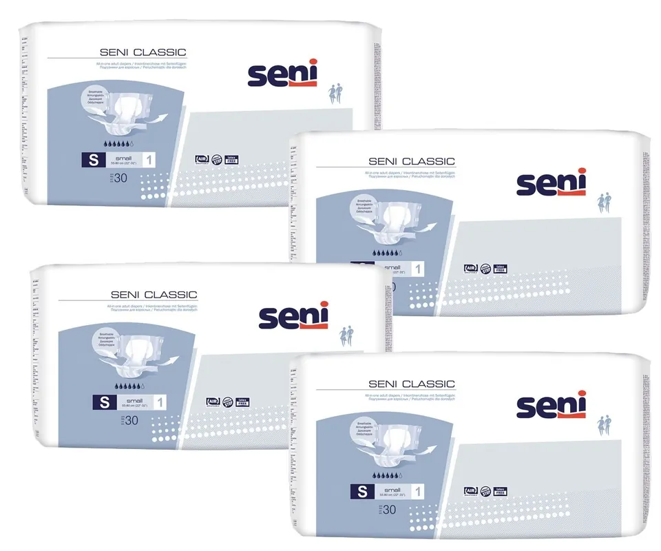 Markenprodukt SENI CLASSIC - Gr. 1 Small - Windelhosen für den Tag, 4x30 (120) Stück