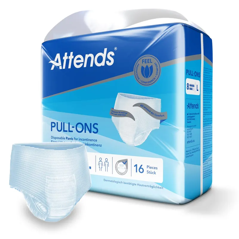 Geprüft ATTENDS Pull-Ons 8 (Super) - saugstarke Pants - Large - 16 Stück (Einzelpack)
