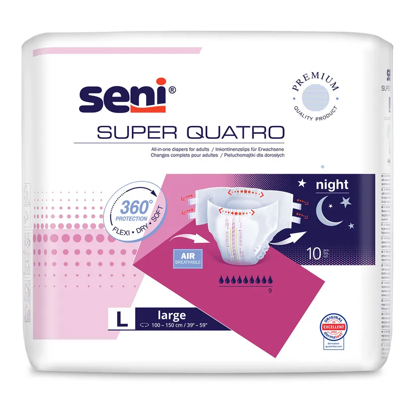 Online Kaufen SENI Super QUATRO - Inkontinenzwindeln - Gr. 3 LARGE (10 St Einzelpack)