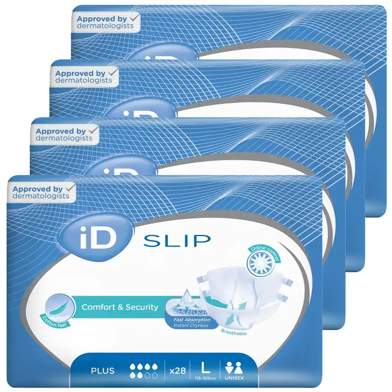 iD Slip PLUS - Inkontinenzwindeln - Gr. Large (L) - 4x28 St. Karton Nur Heute