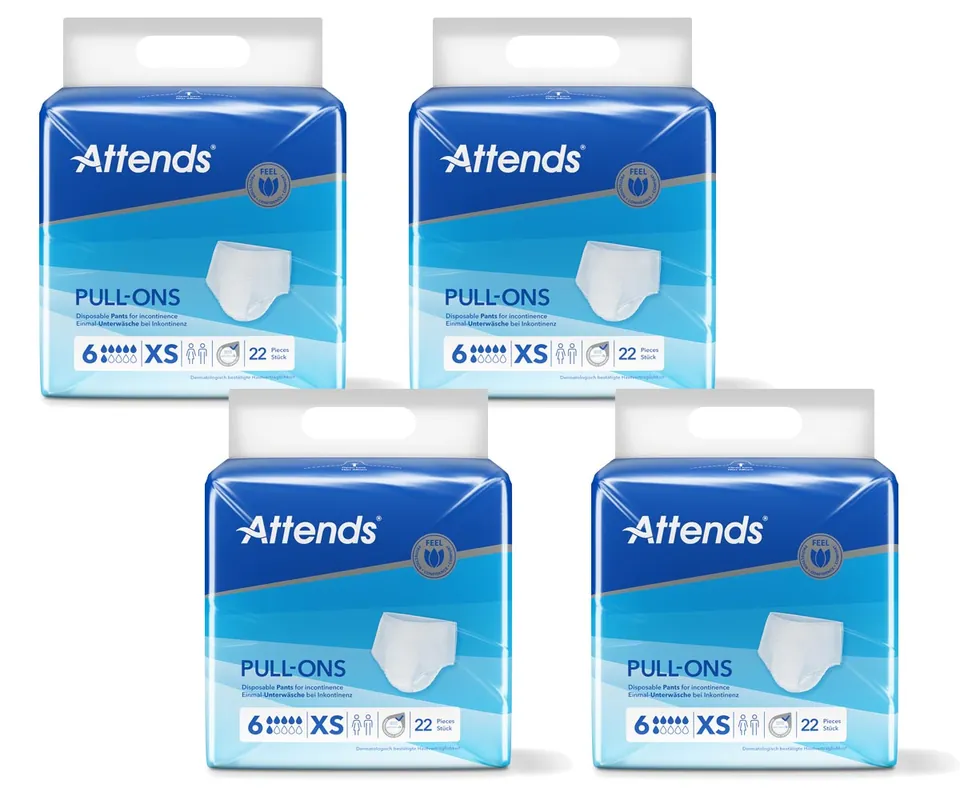 Saisonangebot ATTENDS Pull-Ons 6 (Plus) Extra Small (XS) - Pants für Jugendliche - 4x22 Stück
