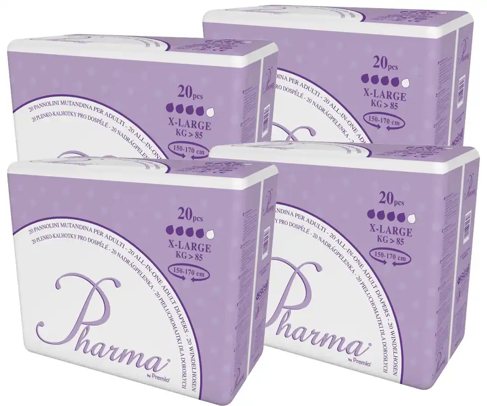 Pharma Slip - Windeln mit Folie - Gr. XL - 4x20 Stück Karton Garantierte Lieferung